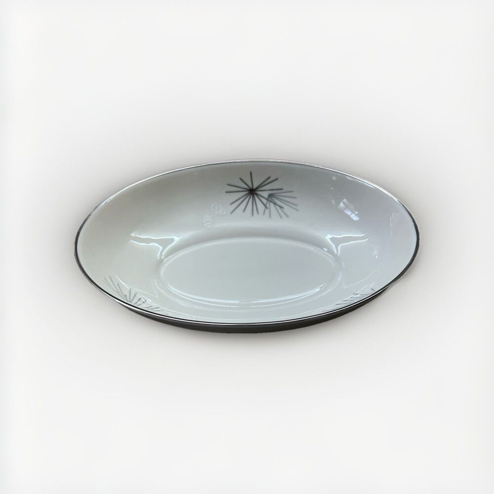 Franciscan SILVER PINE 9” Oval Vegetable Serving Bowl MCM Vintage Atomic - Picture 2 of 6